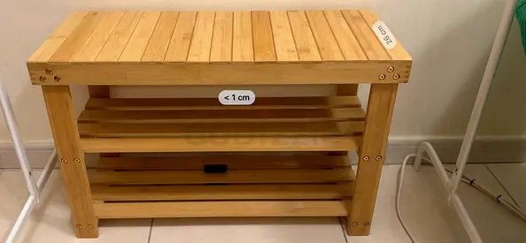 Solid Bamboo Shoe Rack / Small Wooden Storage Shelf - 3 Tier