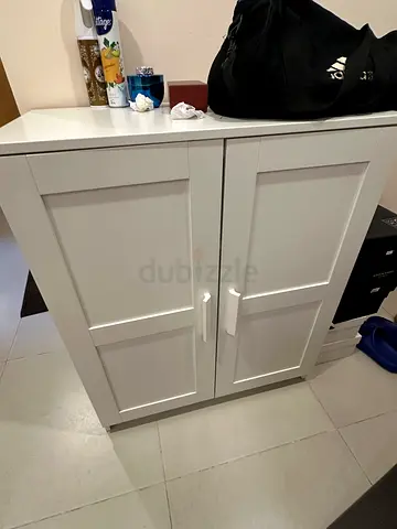 White 2-Door Storage Cabinet / Wardrobe - Good Condition