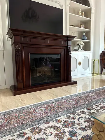 Solid Wood electric Fireplace Mantel / Surround - Dark walnut