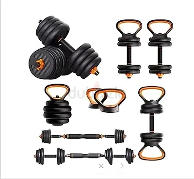 Adjustable Dumbbell  Kettlebell  Barbell Set For Home Gym Workout 20kg - Brand New