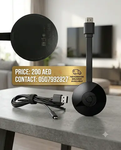 ​
​Google Chromecast (Model: NC2-6A5) – Smart TV Streaming Device | 200 AED
​Description:
​Tur