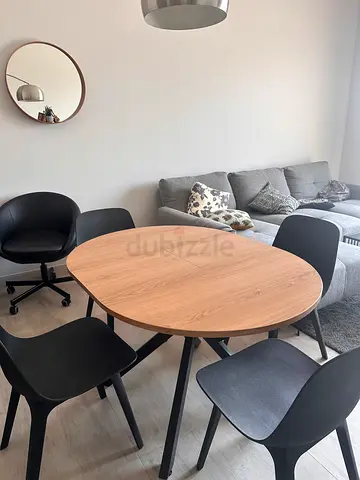 IKEA Wooden Dining Table (4 Seater / Extendable to 6 Seater)