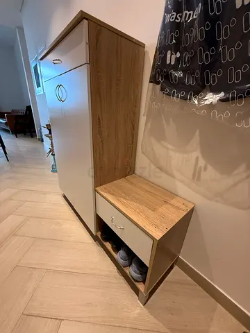 Home Box Capri 15-Pair Shoe Cabinet with Bench  Cushion