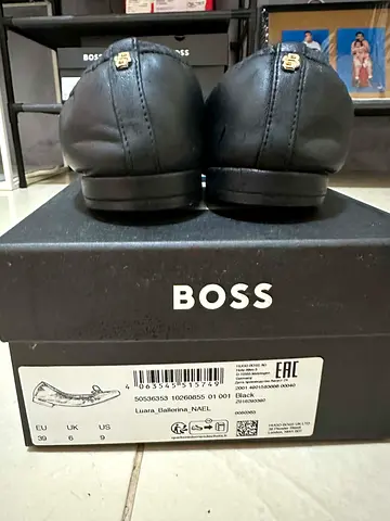 BOSS Black Leather Luara Ballerina Flats, EU 39 (UK 6)
