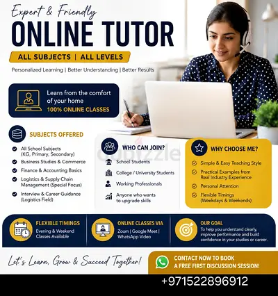Online and offline tutoring for students and working professionals