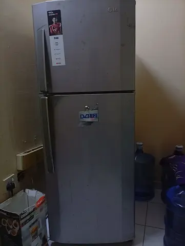 LG Silver Double-Door Refrigerator - Good Working Condition