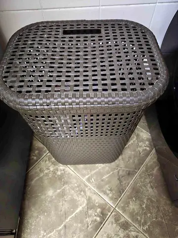 2 curver laundry baskets brown rattan