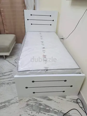 New Single size bed white wooden bed including mattress good Quality single bed kids bed