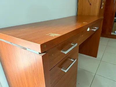 Wooden Study Desk with Drawers - Good Condition