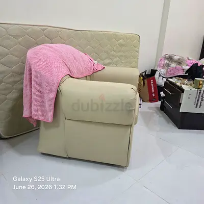 Beige single armchair / lounge chair - good condition