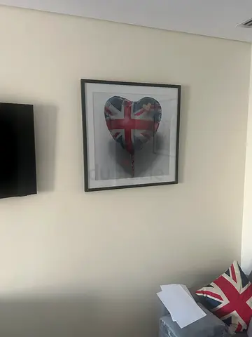 Framed Union Jack Heart Wall Art - Modern Print