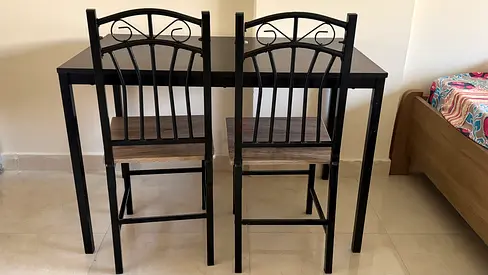 Dining table with two chairs