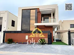 Luxury villa for sale in Al Bahia area, featuring two floors and a rooftop terrace. Modern design, s