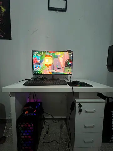 Gaming desktop setup with RGB tower and 24-inch monitor. Selling full setup. DESKTOP-001DF07
Process