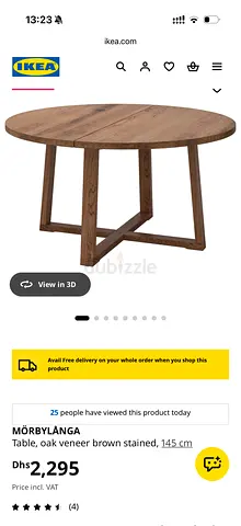 Round Dining Table (Solid Wood) IKEA MÖRBYLÅNGA