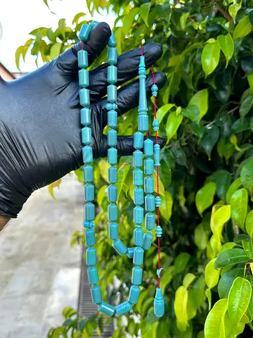 Bakelite  Turquoise Prayer Beads / Tasbih - 45 Bead