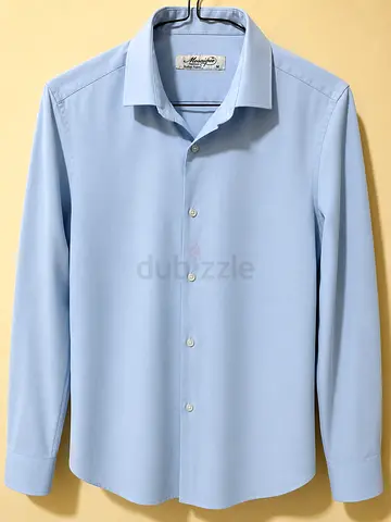 Light blue long-sleeve mens dress shirt - size M