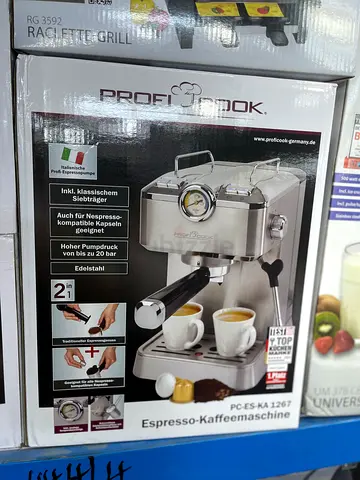 ProfiCook Espresso Coffee Machine PC-ES-KA 1267 — Stainless, Dual-Cup