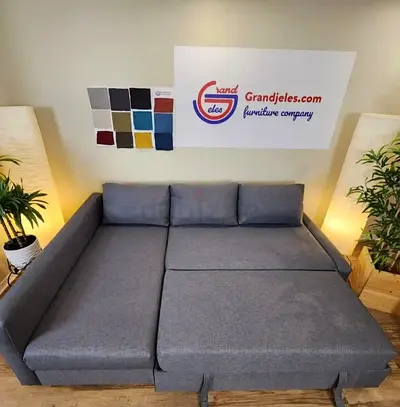 IKEA L Shape Sofa cum bed with big storage and you can fix the storage left or right anyside