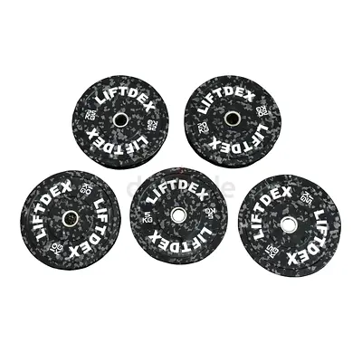 Liftdex 3D Camo Fleck Rubber Bumper Plate - Black + Grey Camo| 5Kg