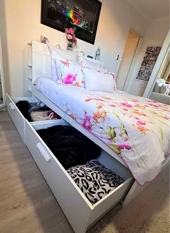 IKEA brimnes bed with mattress queen size bed