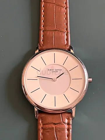 Simon Carter mens minimalist leather strap watch - good condition