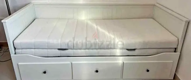 IKEA Hamnes day bed with 2 mattress and 3store drawers
