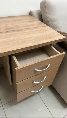 Compact wooden side table with 3 drawers