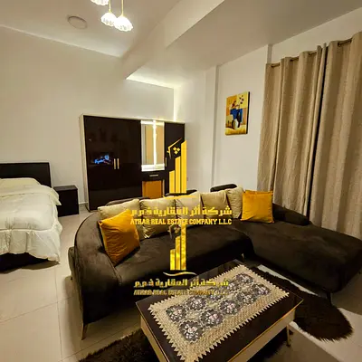 فرصة ذهبية أفخم استوديو مفروش بالكامل للإيجار الشهري شامل الانترنت والفواتير في الراشدية   – عجمان ✨