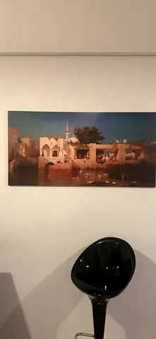 Large Framed Wall Art Painting - Middle Eastern City Scene