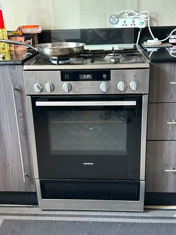 Siemens Electric Cooking Range, 4 Hobs, 60x60cm, electrical/gas Oven, ecoClean, Stainless Steel