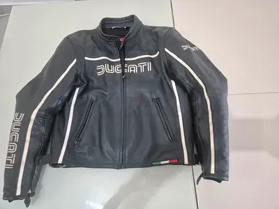 Genuine Ducati Black Leather Motorcycle Jacket - Mens Medium