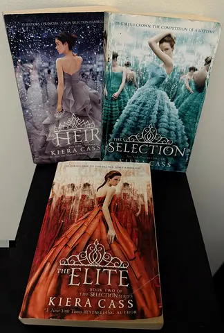 The Selection trilogy by Kiera Cass - The Selection, The Elite, The Heir (paperbacks)