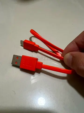 JBL orange USB-A to micro USB charging cable