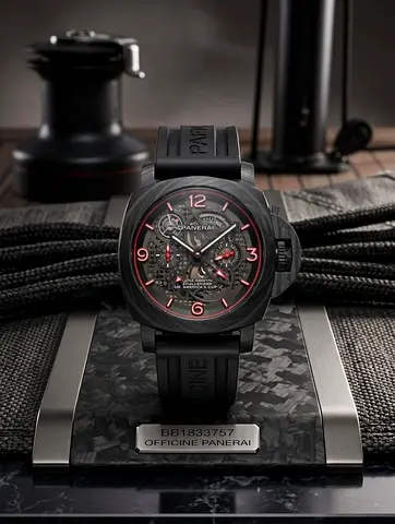 Panerai Luminor Tourbillon GMT Automatic Watch – Carbon Fiber Case