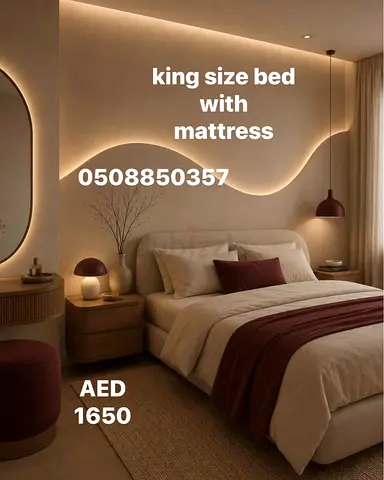 King size bed with mattress -