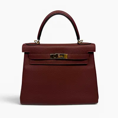 AUTHENTIC HERMÈS KELLY 28 IN ROUGE H TOGO LEATHER WITH GOLD HARDWARE