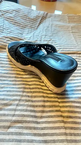 CASADEI Black wedge slip-on sandals with woven upper,