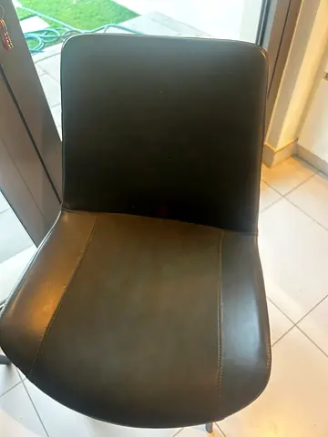 4 x Comfortable dark brown faux leather dining/desk chair - good condition