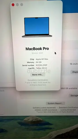 M1 Max 16” 64gb ram 1tb SSD good condition