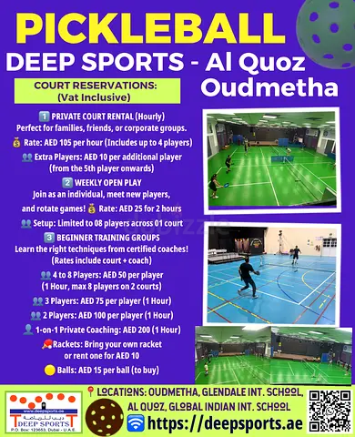🏆 Indoor PICKLEBALL Mania! Book Your Court Today @ Oudmetha  Al Quoz