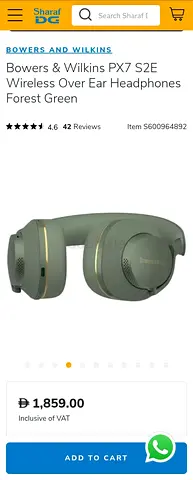 Bowers Wilkins PX7 S2e Wireless Noise-Cancelling Headphones - Like New with box cable everything