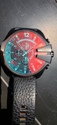 Diesel Mega Chief Chronograph 59mm – Stainless Steel – Like New – Original Leather Strap