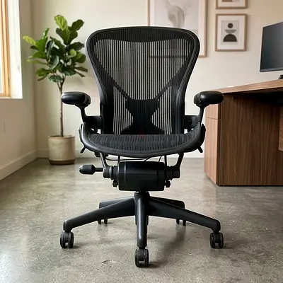 Herman Miller Aeron Chair - Size B, Fully Adjustable, Black