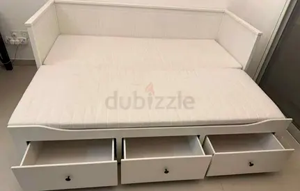 Ikea hamnes day bed with 2 mattress and 3 store Drawer