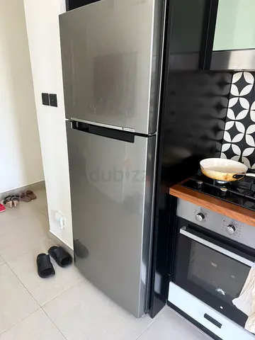 Stainless Steel Double-Door Samsung Refrigerator - Good Condition