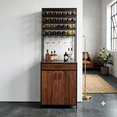Crate and barrel knox bar unit with storage