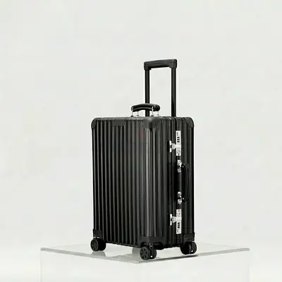 Rimowa Black Hard-Shell Roller Luggage with Telescopic Handle