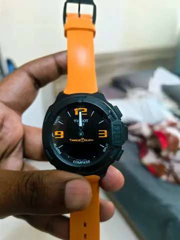 Tissot T-Race Touch Sport Watch with Orange Strap.