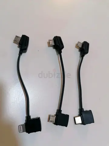 Lot of 3 short multi-connector charging adapters (Micro USB + Lightning + type C)